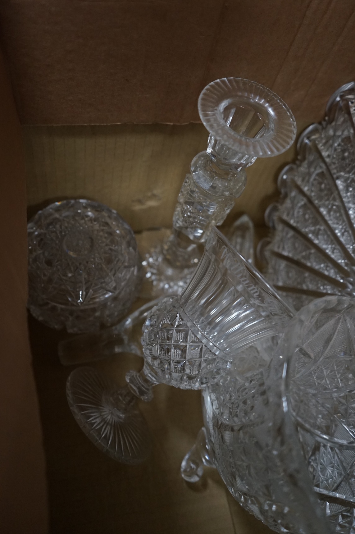 A quantity of deep cut crystal glassware